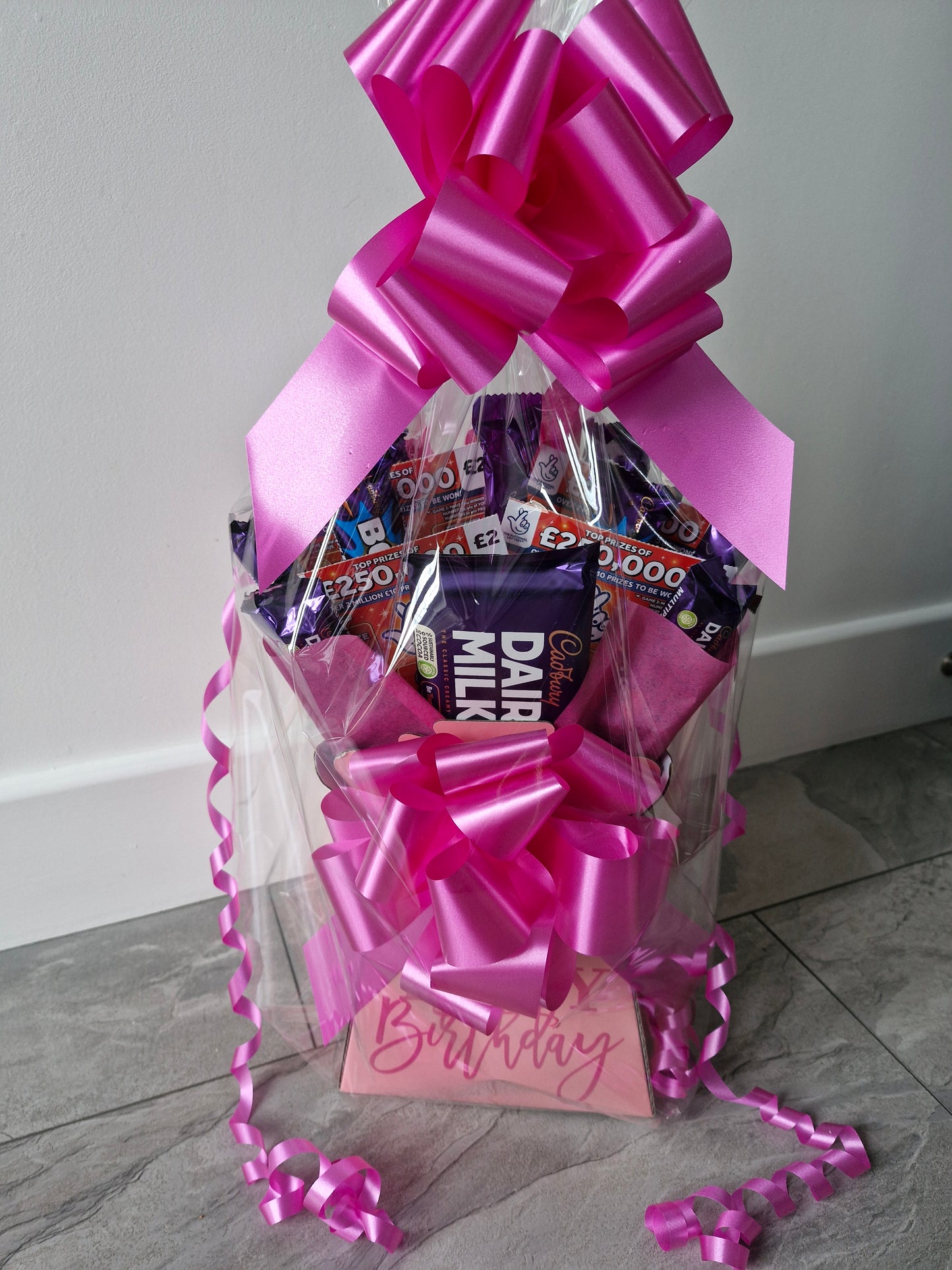 Personalised Cadbury chocolate gift hamper with scratch cards