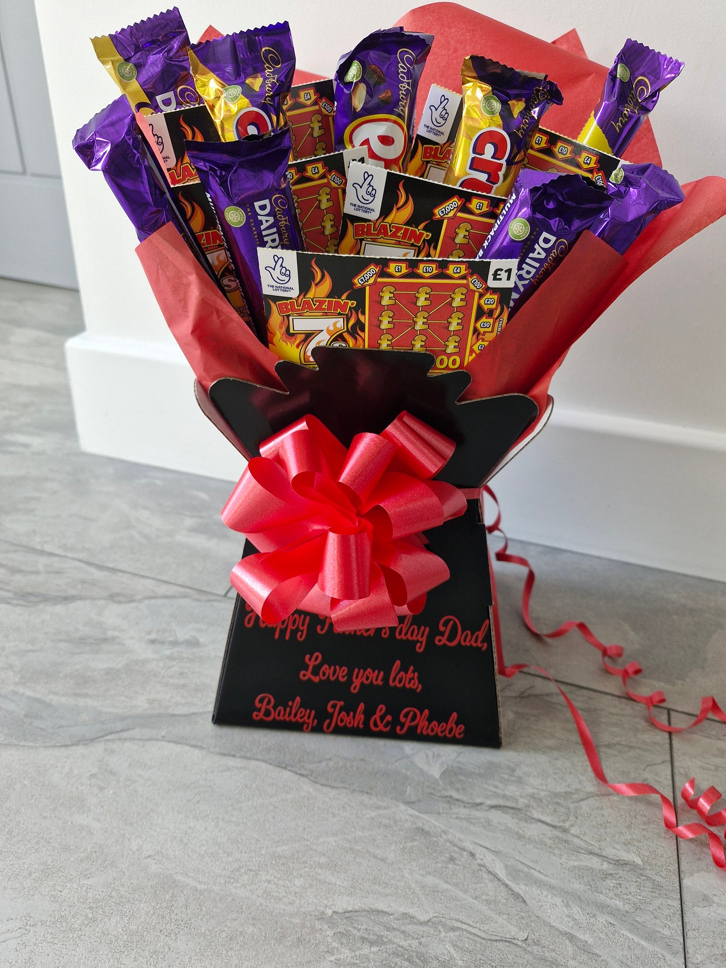 Personalised Scratch card & Cadbury chocolate gift bouquet