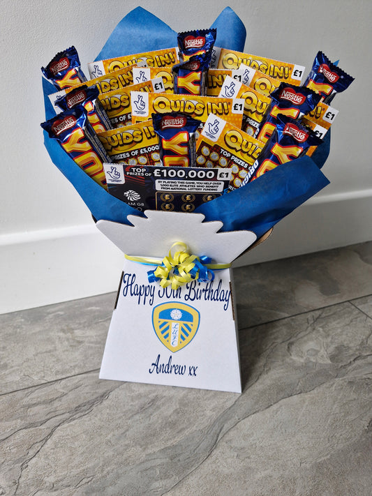 Personalised scratch card & yorkie chocolate bar gift hamper