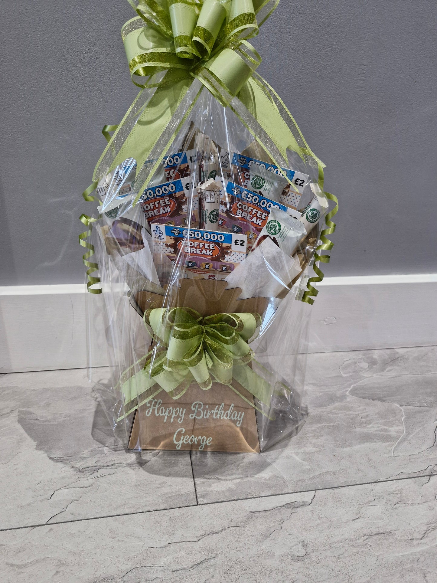 Personalised scratch card & galaxy chocolate bouquet