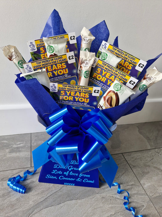 Galaxy chocolate & scratch card bouquet