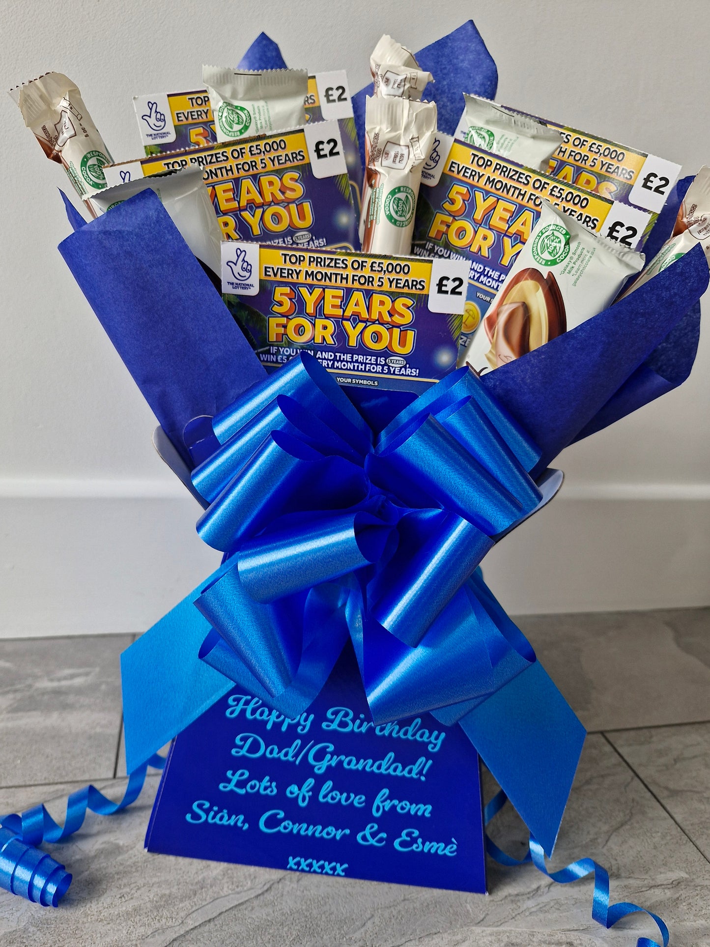 Galaxy chocolate & scratch card bouquet