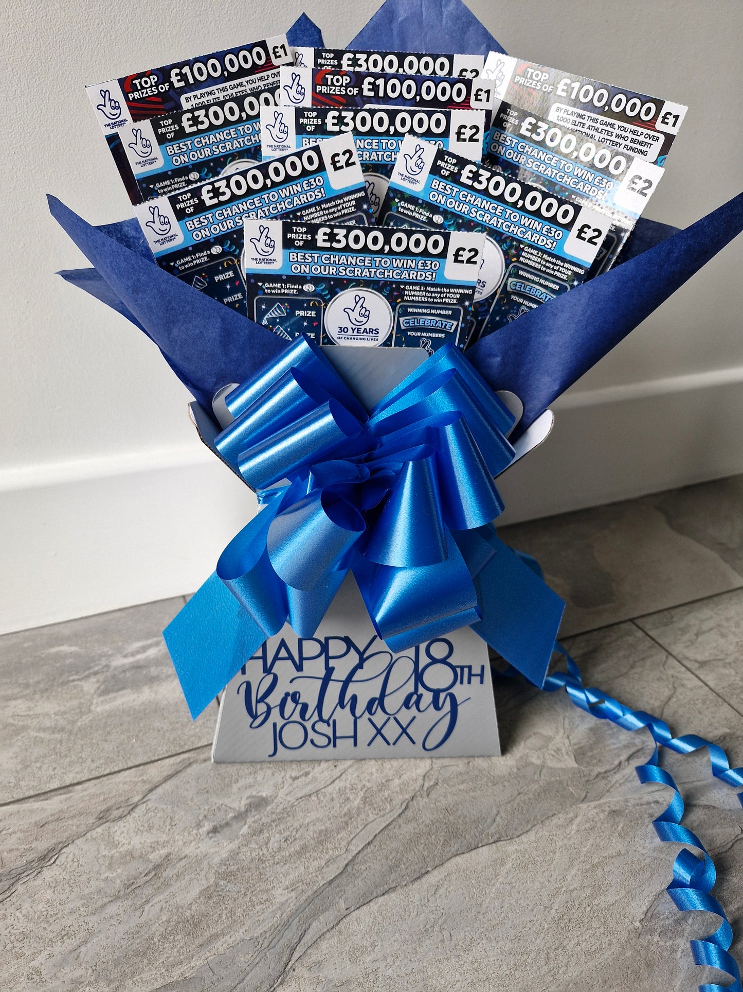 Personalised Full scratch card bouquet