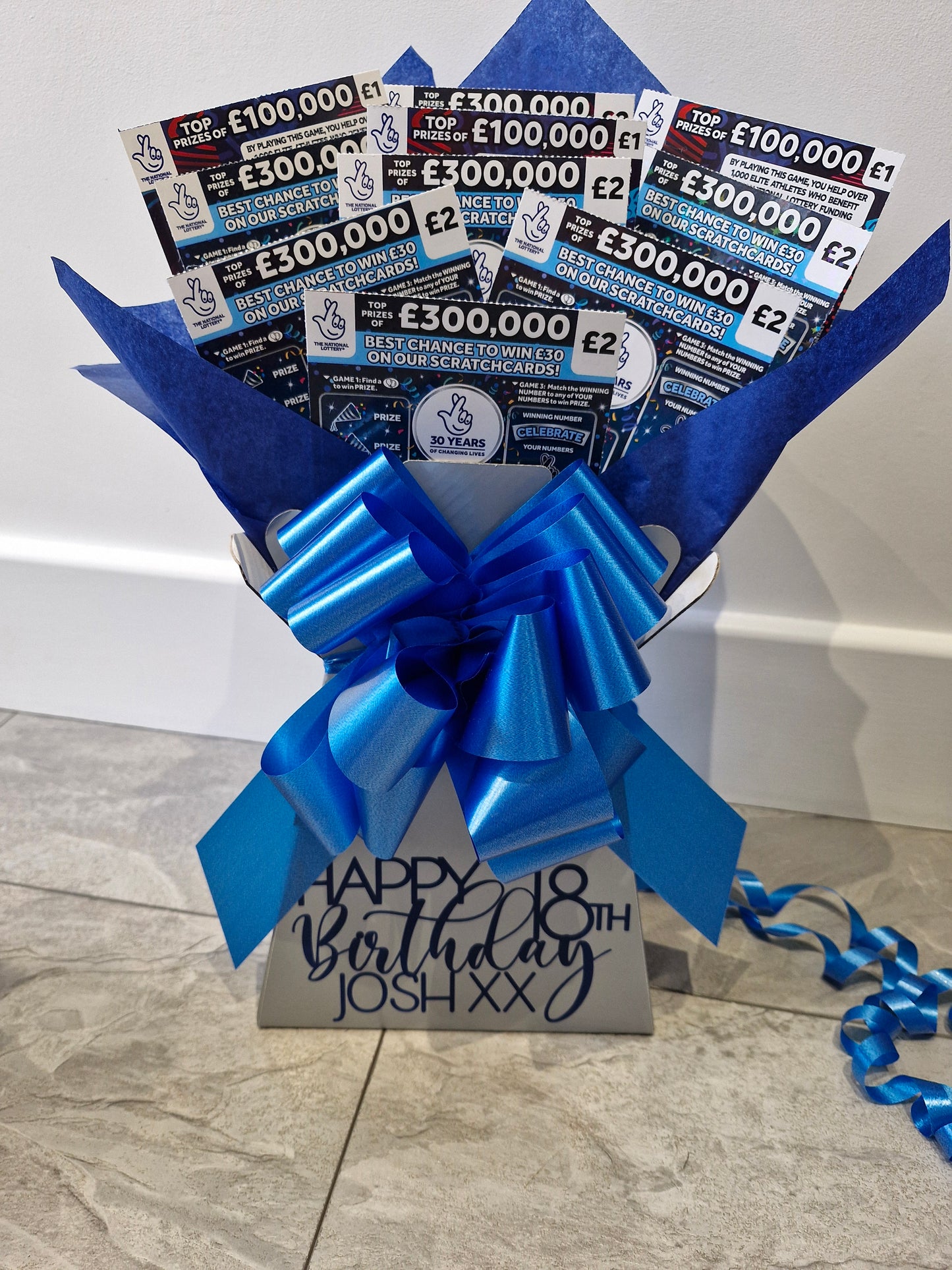 Personalised Full scratch card bouquet