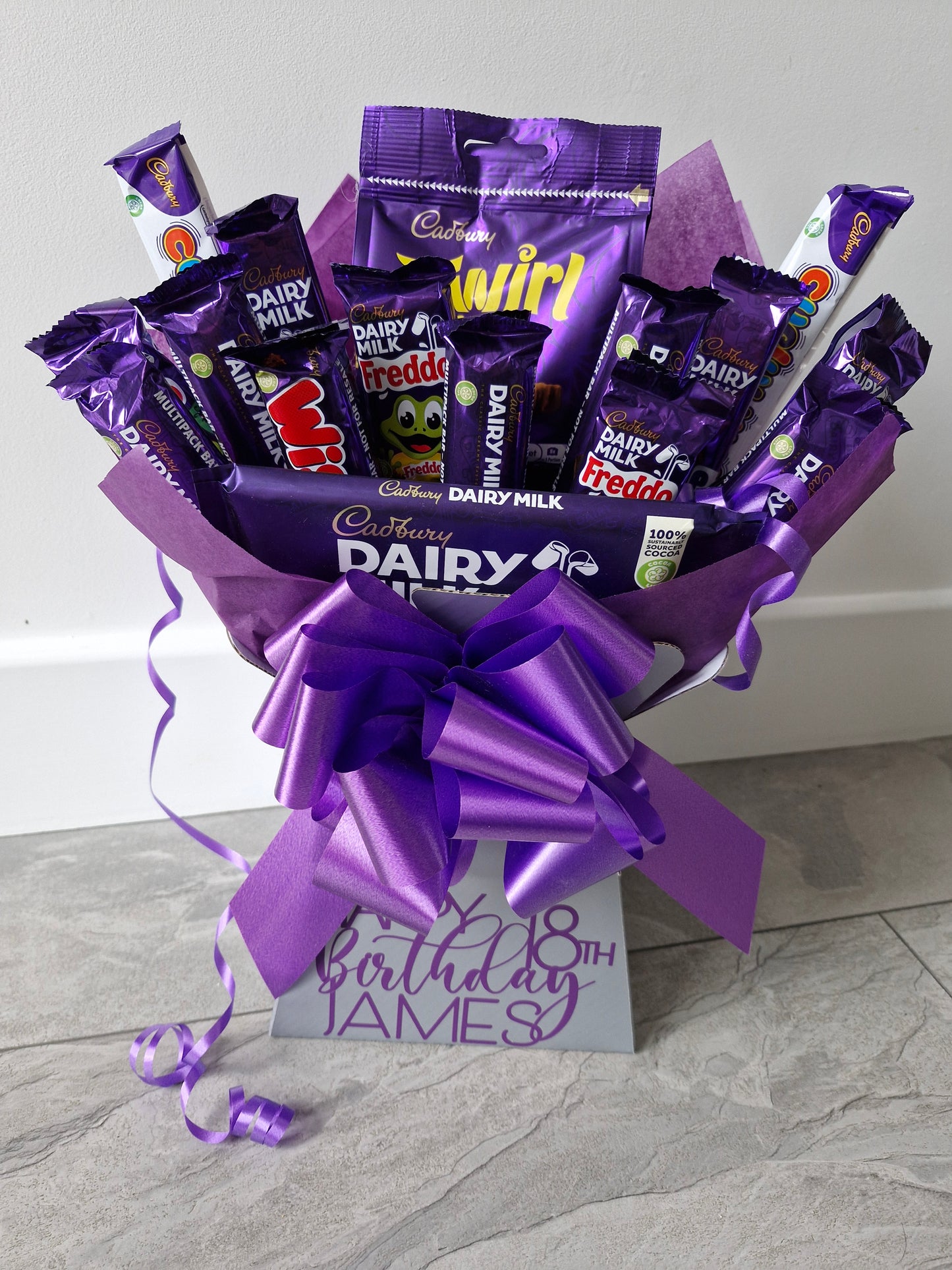 Personalised Cadbury chocolate gift bouquet