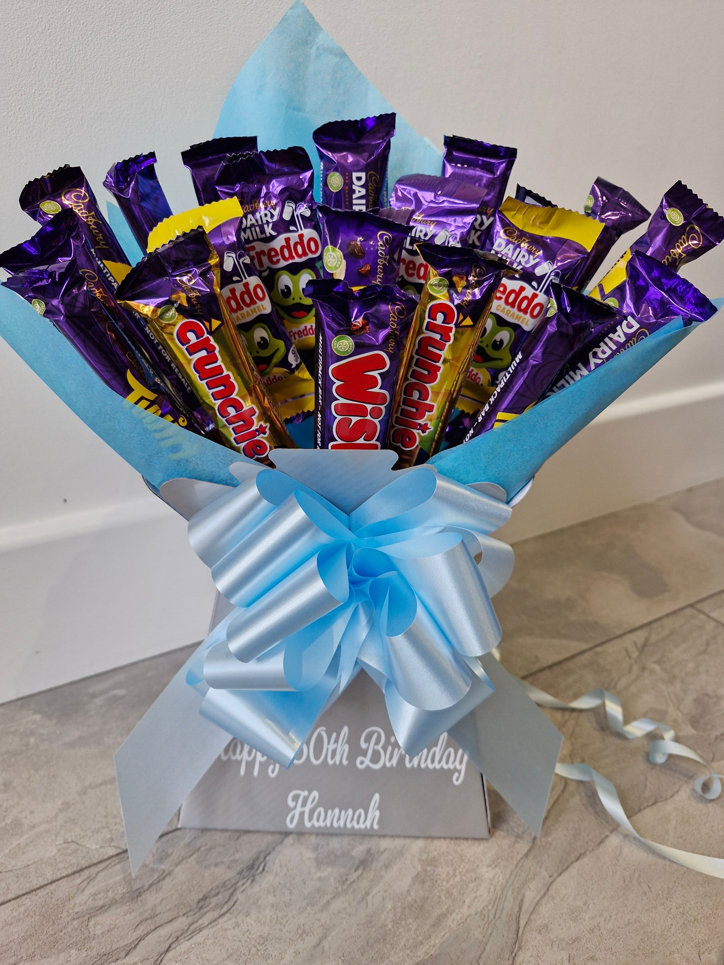 Personalised cadburys chocolate bouquet