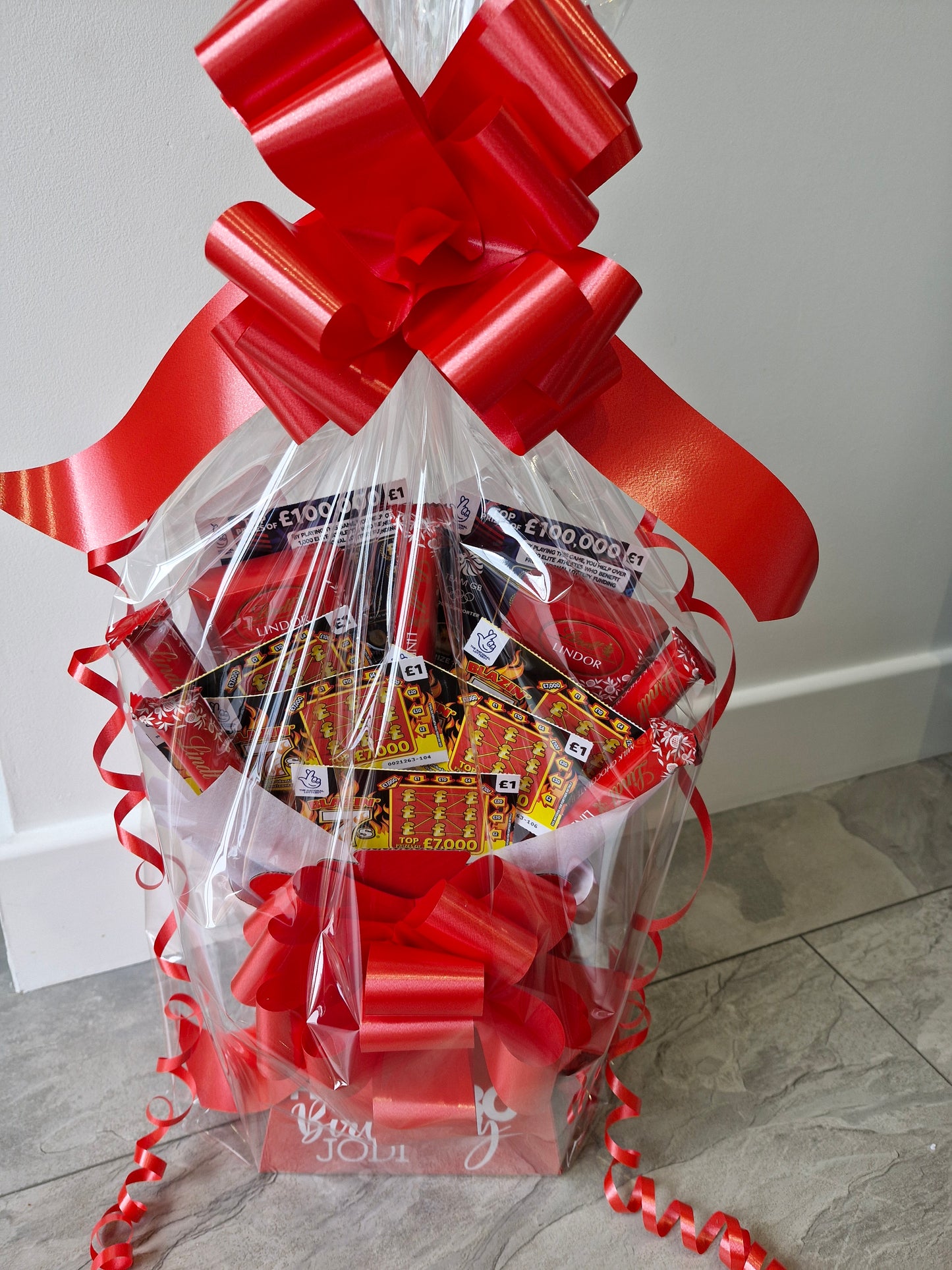 Personalised lindt chocolate  & scratch card bouquet