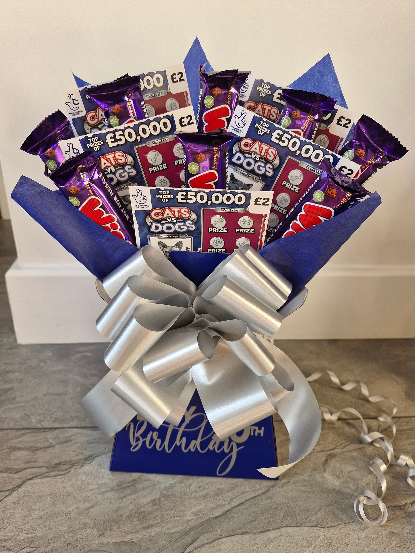 Cadbury wispa & scratchcard bouquet