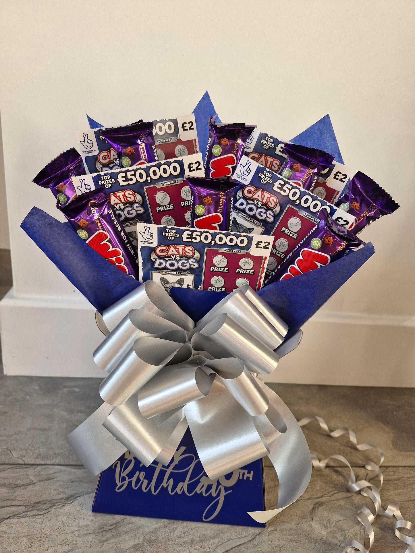 Cadbury wispa & scratchcard bouquet