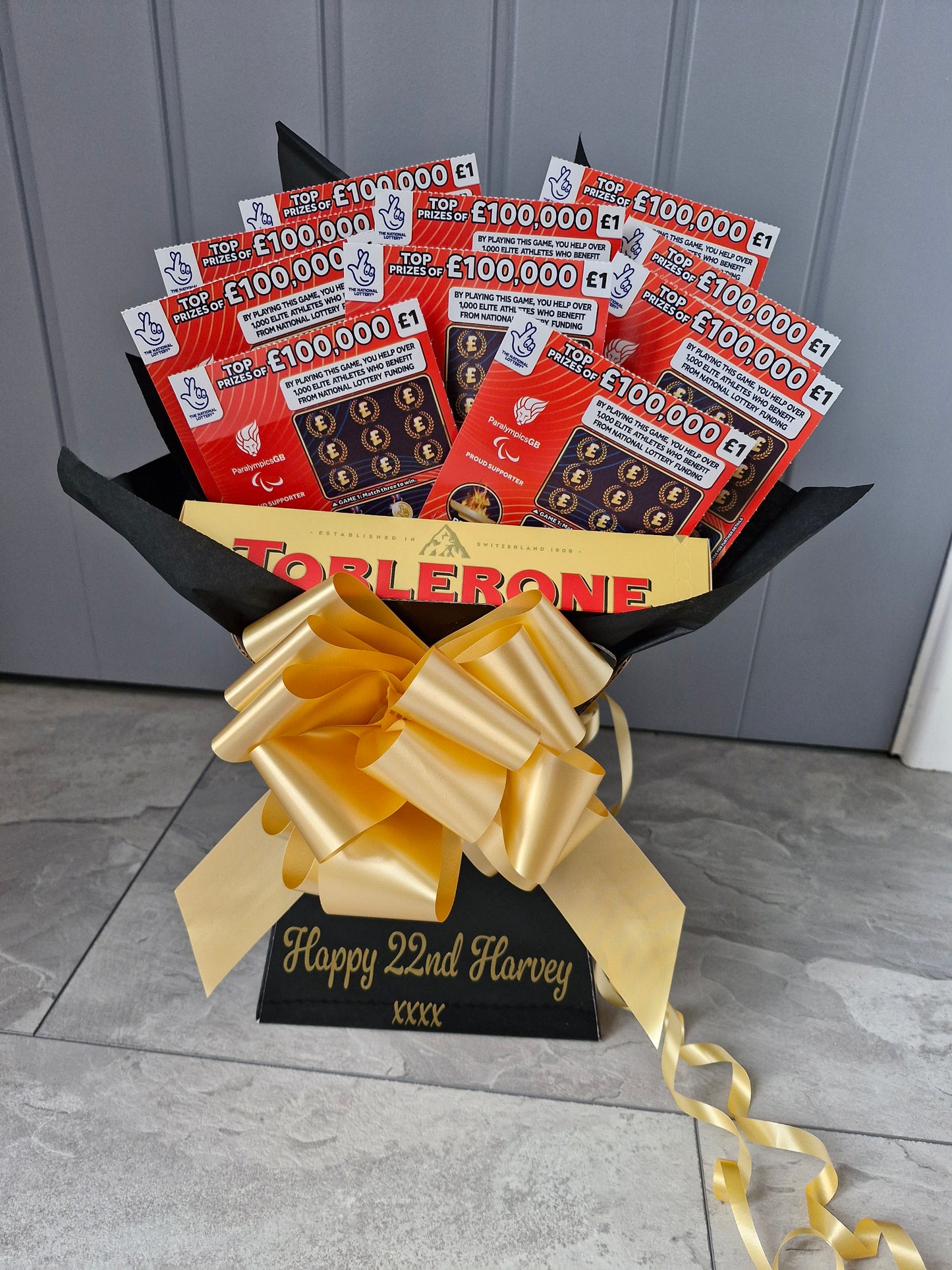 Toblerone & scratch card hamper