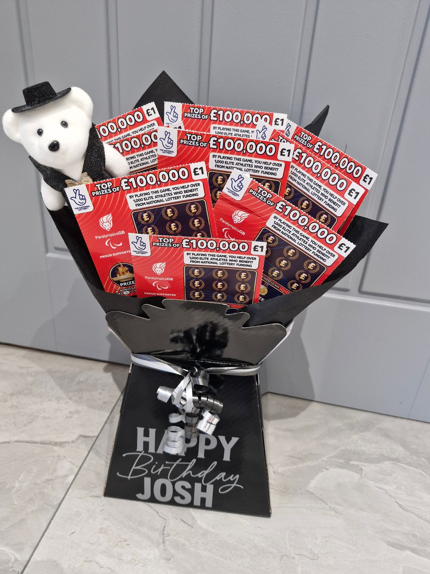 Personalised Anniversary scratch card gift bouquet