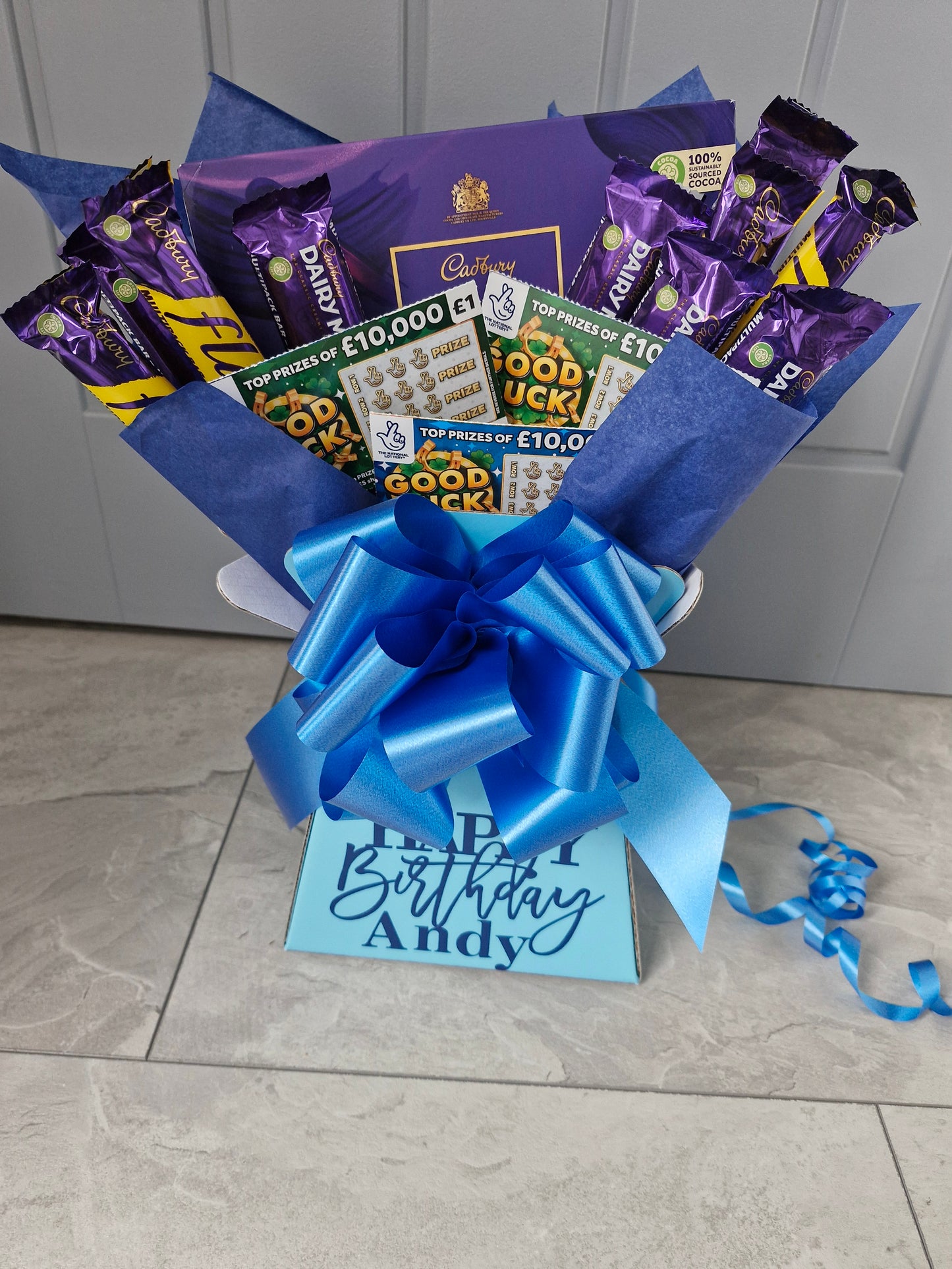 Cadbury chocolate & scratchcard bouquet