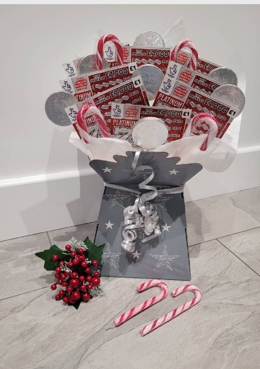 Christmas scratchcard bouquet