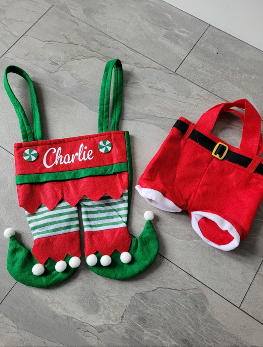 Personalised novelty elf or santa pants