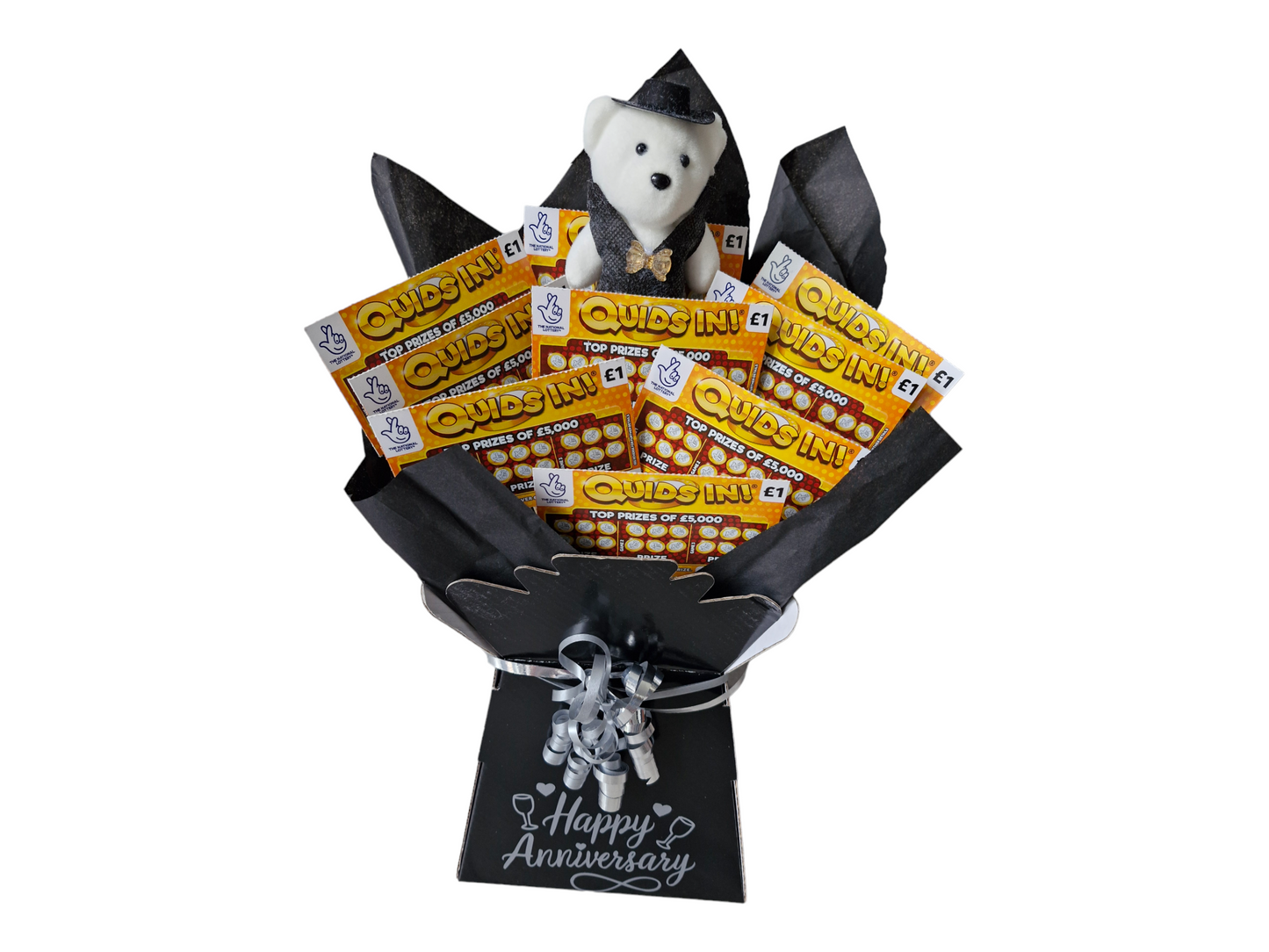 Personalised Anniversary scratch card gift bouquet