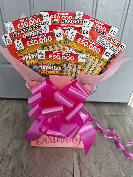 Personalised scratchcards gift bouquet