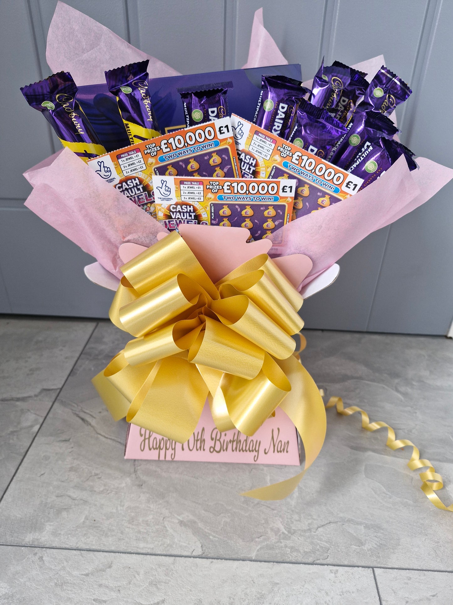 Personalised scratchcard & Cadburys chocolate bouquet